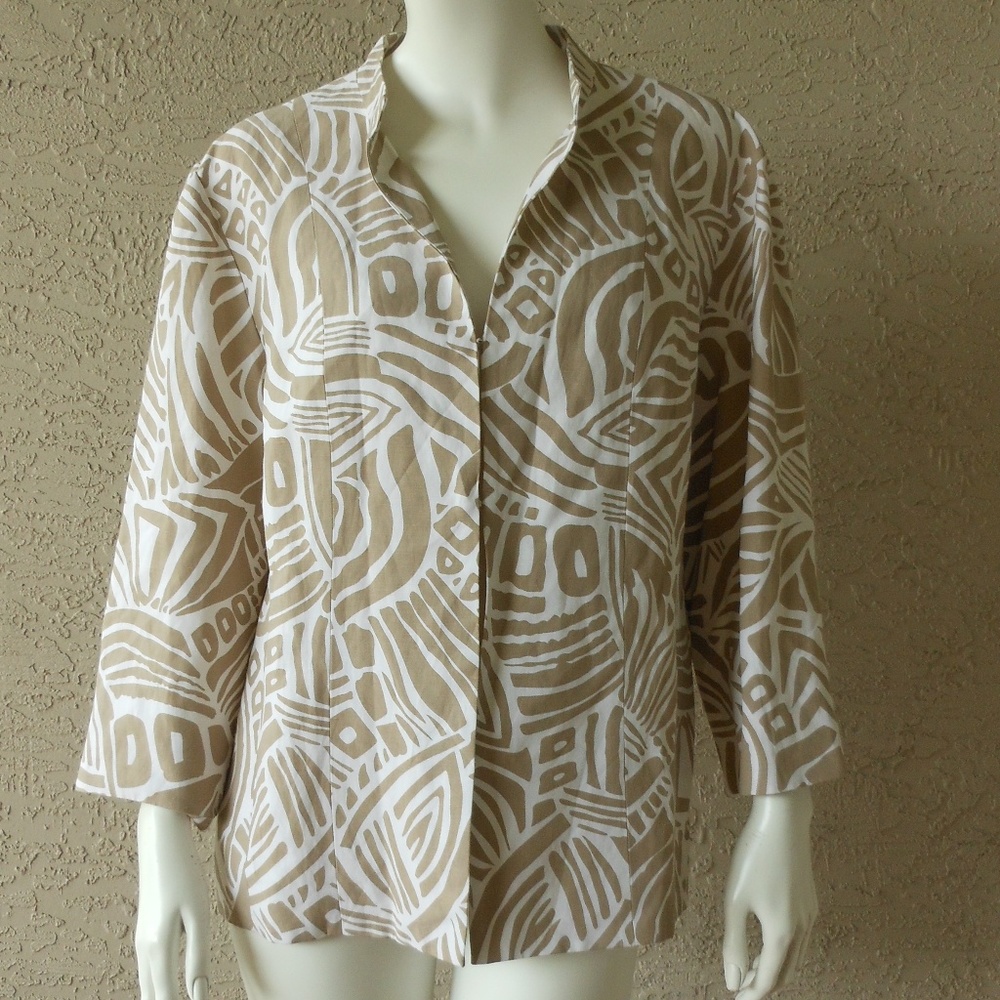 CHICO'S  Silk Linen Blend Jacket Size Large